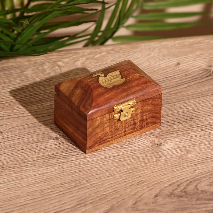 Шкатулка «Лебедь», 7.5×5×5 см, манговое дерево