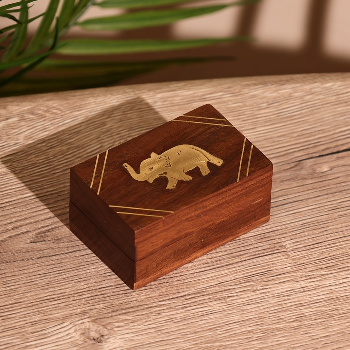 Шкатулка «Слоник», 7.5×5×3.3 см, дерево шишам