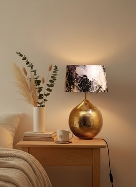 Светильник настольный «Тесла», 1×60 Вт, Е27, 35×35×50 см, золотистый