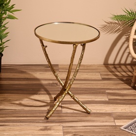 Столик кофейный 46х46х60 см, алюминий, стекло