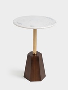 Столик кофейный, 40×40×59 см, мрамор, алюминий, дерево - Фото 2