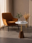 Столик кофейный, 40×40×59 см, мрамор, алюминий, дерево - Фото 2