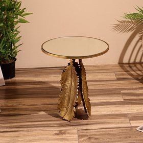 Столик кофейный 46х46х52 см, алюминий, стекло