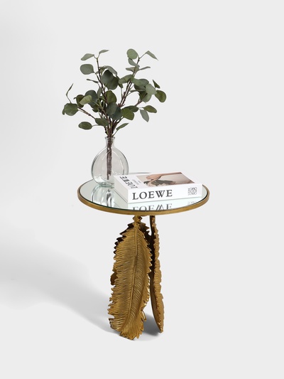 Столик кофейный, 46×46×52 см, алюминий, стекло