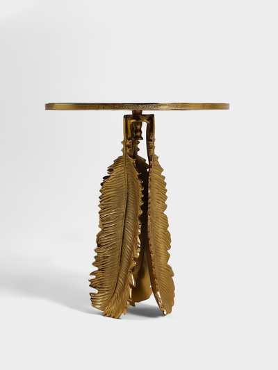 Столик кофейный 46х46х52 см, алюминий, стекло