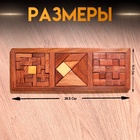 Игра настольная головоломка 3 в 1, 28.5×10.5×1 см, дерево шишам - Фото 2
