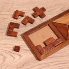 Игра настольная головоломка 3 в 1, 28.5×10.5×1 см, дерево шишам - Фото 6