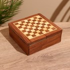 Игра настольная 2 в 1, шахматы, бэкгэммон, 15.5×15.5×5 см, дерево шишам - Фото 5