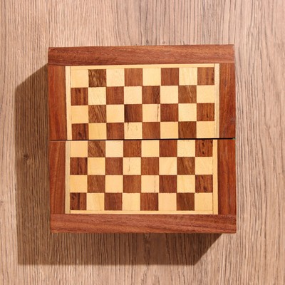 Игра настольная 2 в 1, шахматы, бэкгэммон, 15.5×15.5×5 см, дерево шишам