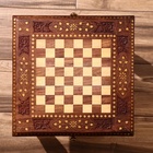 Столик шахматный 37х37х40 см, без фигур, дерево шишам - Фото 3