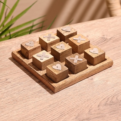 Игра настольная «Крестики-нолики», 12×12×3 см, манговое дерево