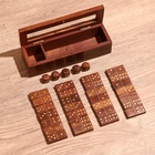 Игра настольная 2 в 1, домино, кубики, 19×6×5 см, дерево шишам - Фото 6
