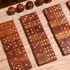 Игра настольная 2 в 1, домино, кубики, 19×6×5 см, дерево шишам - Фото 7