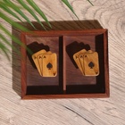 Шкатулка для игральных карт на 2 колоды, 15.5×12×3.5 см, дерево шишам - Фото 5
