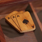Шкатулка для игральных карт на 2 колоды, 15.5×12×3.5 см, дерево шишам - Фото 6