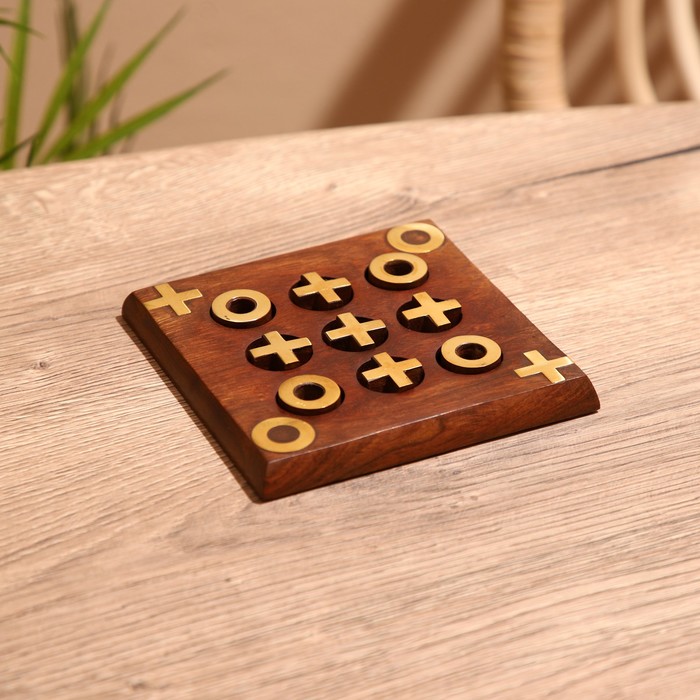 Игра настольная «Крестики-нолики», 12.5×12.5×1 см, дерево шишам - Фото 1