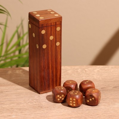 Игра настольная "Кубики" 12,5х4х4 см, дерево шишам