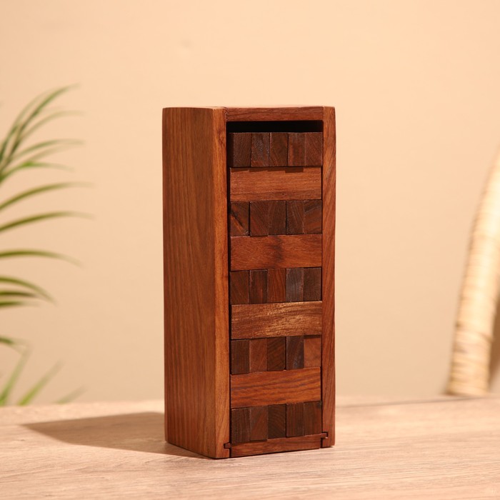 Игра настольная дженга «Падающая Башня», 21×8.5×6.5 см, дерево шишам - Фото 1
