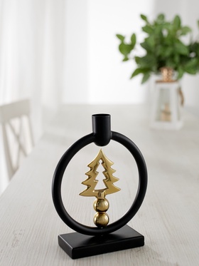 Подсвечник новогодний «Ёлочка», 18 см, металл