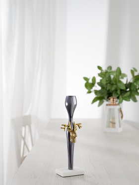 Подсвечник «Олень», 25 см, металл, мрамор