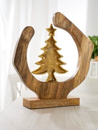 Сувенир интерьерный в деревянном кольце «Ёлочка», 30×8×33 см - фото 7570488