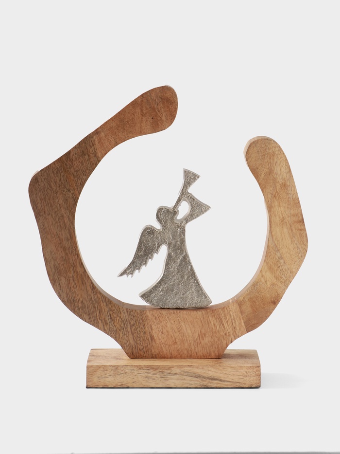 Сувенир интерьерный в деревянном кольце «Ангел», 25×8×28 см - Фото 1