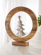 Сувенир интерьерный в деревянном кольце «Ёлка», 30×8×33 см - фото 7570489