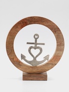 Сувенир интерьерный в деревянном кольце «Якорь», 30×8×33 см - Фото 1