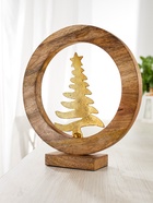Сувенир интерьерный в деревянном кольце «Ель», 30×8×33 см - фото 7570508