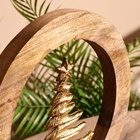 Сувенир интерьерный в деревянном кольце "Ель" 30х8х33 см - Фото 5