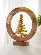 Сувенир интерьерный в деревянном кольце «Ель», 30×8×33 см - фото 7570504