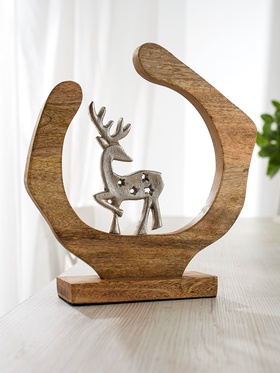 Сувенир интерьерный в деревянном кольце «Оленёнок», 33×8×34 см