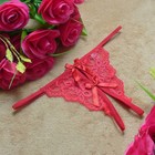 Трусы женские с доступом, кружево, размер 44-46, красный - Фото 3