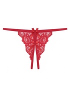 Трусы женские с доступом, кружево, размер 44-46, красный - Фото 1