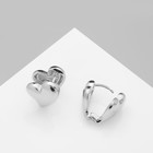 Серьги металл «Аккорд» сердечко, цвет серебро - фото 24732261