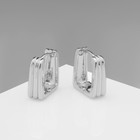 Серьги металл «Аккорд» полосы, цвет серебро - фото 10454996
