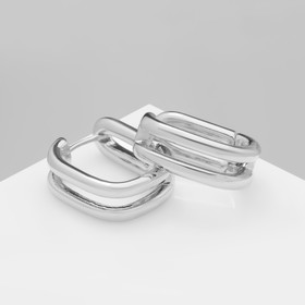 Серьги металл «Аккорд» параллель, цвет серебро