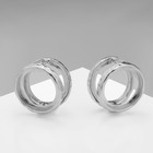 Серьги металл «Аккорд» два круга, цвет серебро - фото 321816778