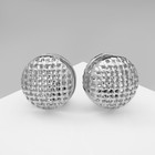 Серьги металл «Аккорд» плетение, сфера, цвет серебро - фото 321816784