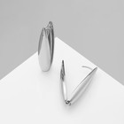 Серьги металл «Аккорд» капля вытянутая, цвет серебро - фото 24732365