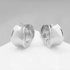 Серьги металл «Аккорд» круг вогнутый, цвет серебро - Фото 6