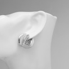 Серьги металл «Аккорд» круг вогнутый, цвет серебро - Фото 4