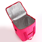 Термосумка на молнии, наружный карман, 22 л, цвет розовый - фото 12131240