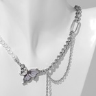 Колье «Ассорти» жемчуг с цепочкой, белое в серебре, 30 см 10546279