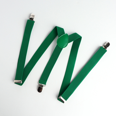 Подтяжки взрослые, ширина 2.5 см, цвет зелёный
