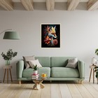 Картина по номерам с поталью 40х50, черный холст "Лиса в цветах" (24 цвета) BHR0587 - фото 24707484