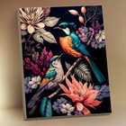 Картина по номерам с поталью 40х50, черный холст "Райские птицы"  (28 цветов) BHR0588 - фото 10362863