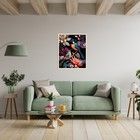 Картина по номерам с поталью 40х50, черный холст "Райские птицы"  (28 цветов) BHR0588 - фото 24707488