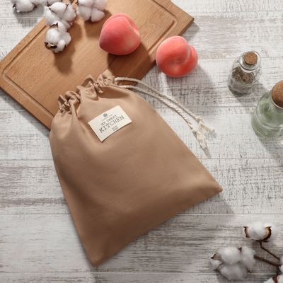 Мешочек текстильный Этель ECO, бежевый, 27×34 см, 70% хлопок, 30% лён, 190 г/м²