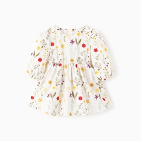 Платье-боди для девочки MINAKU "Цветы", цвет белый, рост 68-74